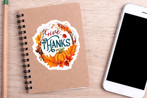 Give thanks Sticker Design Sublimation Regulrcrative 