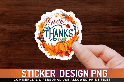 Give thanks Sticker Design Sublimation Regulrcrative 