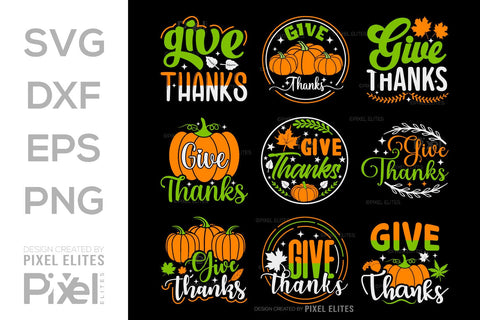 Give Thanks SVG Thanksgiving Bundle Happy Autumn Hello Fall Thanksgiving Quote PET 00902 SVG ETC Craft 