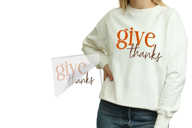 Give Thanks Thanksgiving DTF Heat Transfer Physical So Fontsy T-Shirt Iron-On Transfer Shop