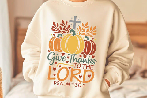 Give Thanks To The Lord| Thanksgiving Bible Verse SVG Cutting Files. SVG CosmosFineArt 