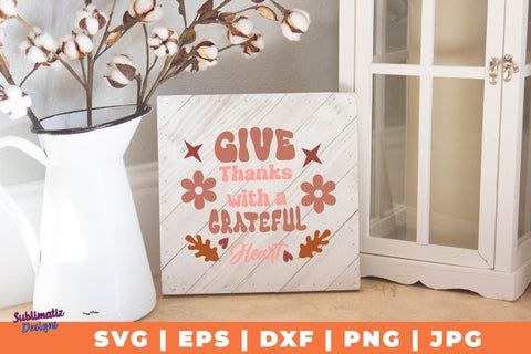 Give Thanks with a Grateful Heart | Fall T-Shirt SVG Desing | Fall SVG Design SVG Sublimatiz Designs 