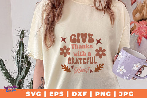Give Thanks with a Grateful Heart | Fall T-Shirt SVG Desing | Fall SVG Design SVG Sublimatiz Designs 
