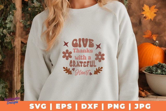 Give Thanks with a Grateful Heart | Fall T-Shirt SVG Desing | Fall SVG Design SVG Sublimatiz Designs 