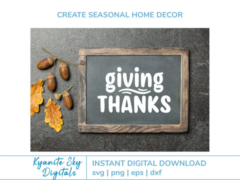 Giving Thanks SVG gratitude Thanksgiving phrase SVG Kyanite Sky Digitals 