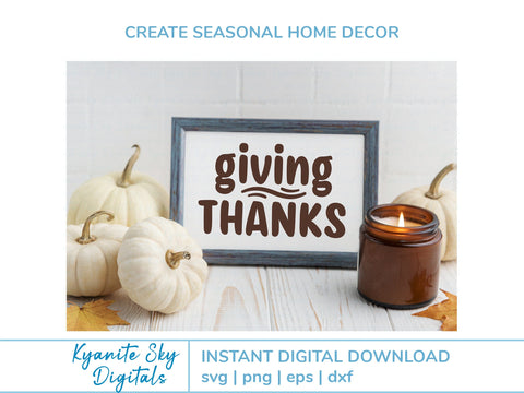 Giving Thanks SVG gratitude Thanksgiving phrase SVG Kyanite Sky Digitals 