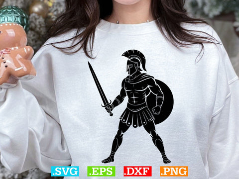 Gladiator SVG PNG Clipart, Warrior Silhouette Vector Art (Cut Files) SVG Creativeart88 