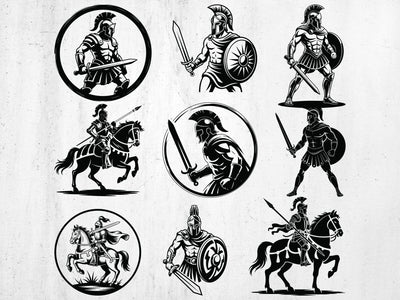 Gladiator SVG PNG Clipart, Warrior Silhouette Vector Art (Cut Files) SVG Creativeart88 