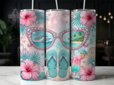 Glam Beach Vacation 20oz Tumbler, Glam Beach Vacation, Beach Vacation, Glam Tumbler, Beach Tumbler, 20oz Tumbler, Vacation Tumbler, Tumbler Wrap Sublimation SvggirlplusArt 