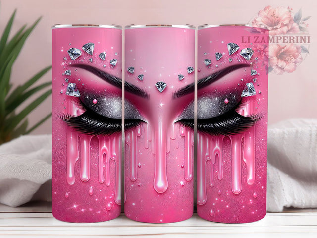 Glam Boss Babe Glitter Tumbler, Makeup Glitter Wrap, 20oz Tumbler Sublimation, Glam Eyes Design, Feminine Power Sublimation, Sparkly Boss Babe Tumbler, Beauty Queen Wrap Sublimation Li Zamperini 
