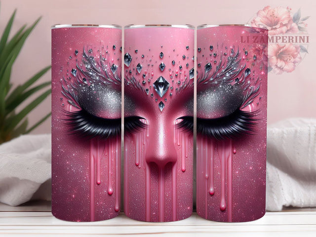 Glam Boss Babe Glitter Tumbler, Makeup Glitter Wrap, 20oz Tumbler Sublimation, Glam Eyes Design, Feminine Power Sublimation, Sparkly Boss Babe Tumbler, Beauty Queen Wrap Sublimation Li Zamperini 