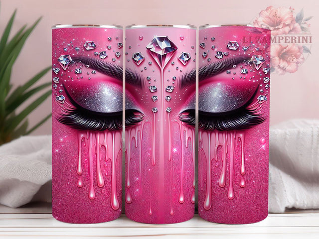Glam Boss Babe Glitter Tumbler, Makeup Glitter Wrap, 20oz Tumbler Sublimation, Glam Eyes Design, Feminine Power Sublimation, Sparkly Boss Babe Tumbler, Beauty Queen Wrap Sublimation Li Zamperini 