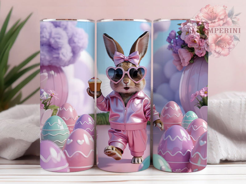 Glam Coquette Easter Bunny Tumbler, Glam Easter Rabbit, Stylish Bunny Tumbler, Chic Easter Wrap, Stylish 20oz Wrap, Sublimation Design, Trendy Gift Idea Sublimation Li Zamperini 