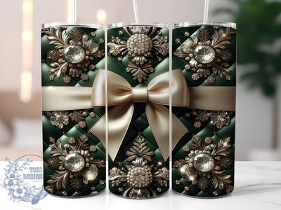 Glam Coquette Shamrock Tumbler, Coquette Bow Tumbler, Stylish 20oz Wrap, Sublimation Design, Trendy Gift Idea, St Patrick’s Glam Wrap, Luxury Shamrock Tumbler Sublimation ToriDesigns 