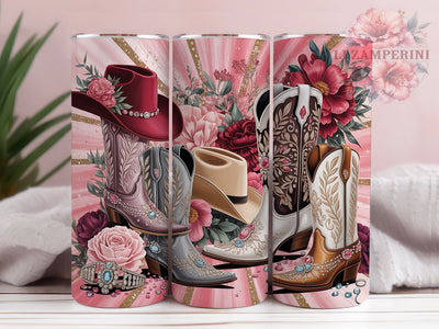 Glam Cowgirl Glitter Tumbler, Western Rhinestone Tumbler, Pink Sparkle 20oz Wrap, Sublimation Design, Glam Cowgirl Gift, Stylish Rhinestone Wrap, Country Glitter Tumbler Sublimation Li Zamperini 