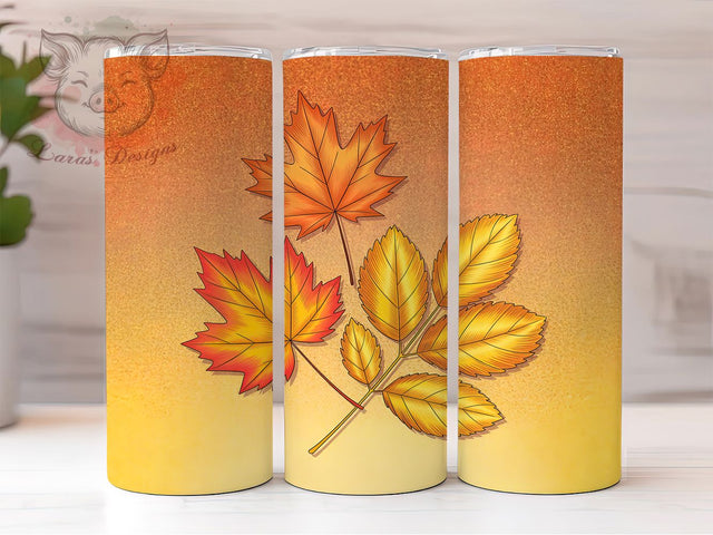 Glam Fall Glitter Floral Tumbler Wrap, Sparkly Floral Tumbler, 20oz Skinny Tumbler, Sublimation Download, Autumn Floral Png, Glam Autumn Tumbler, Harvest Tumbler Design Sublimation Lara' s Designs 