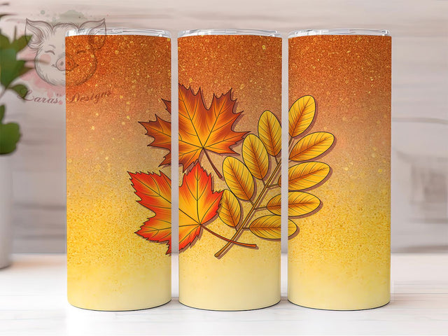 Glam Fall Glitter Floral Tumbler Wrap, Sparkly Floral Tumbler, 20oz Skinny Tumbler, Sublimation Download, Autumn Floral Png, Glam Autumn Tumbler, Harvest Tumbler Design Sublimation Lara' s Designs 