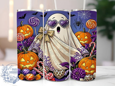 Glam Ghost Halloween 20oz Tumbler, Glam Ghosts, Halloween Design, 20oz Wrap, Dark Elegance, Spooky Chic, Sublimation Tumbler, Festive Style Sublimation ToriDesigns 