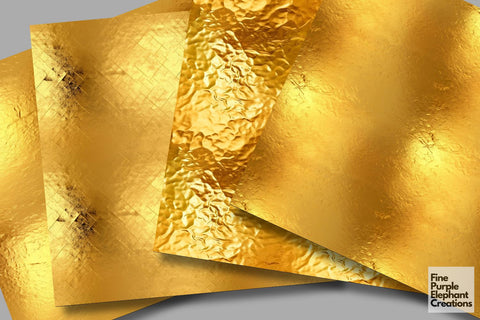 Glam Gold Foil Texture Paper Digital Pattern Fine Purple Elephant Creations 