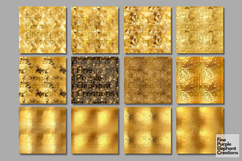 Glam Gold Foil Texture Paper Digital Pattern Fine Purple Elephant Creations 
