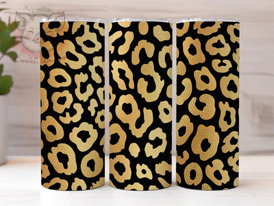 Glam Gold Leopard Tumbler, Leopard Print, Glam Wrap, Sublimation Art, 20oz Tumbler, Bold Design, Stylish Pattern Sublimation Lara' s Designs 