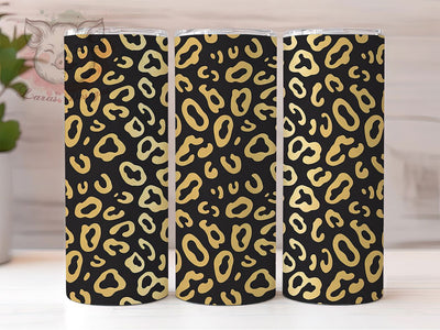 Glam Gold Leopard Tumbler, Leopard Print, Glam Wrap, Sublimation Art, 20oz Tumbler, Bold Design, Stylish Pattern Sublimation Lara' s Designs 