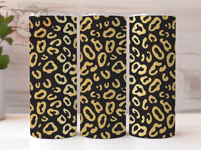 Glam Gold Leopard Tumbler, Leopard Print, Glam Wrap, Sublimation Art, 20oz Tumbler, Bold Design, Stylish Pattern Sublimation Lara' s Designs 