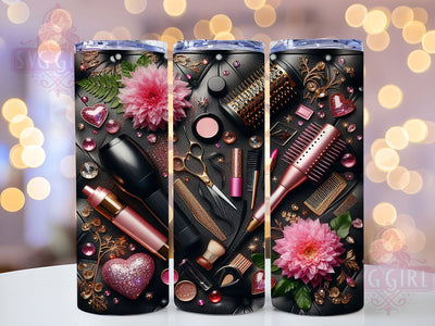 Glam Hairstylist Salon Tumbler Wrap, Salon Tools Design, Bling Hairdresser Wrap, 20oz Sublimation File, Glam Salon Tumbler, Hair Stylist Gift Wrap, Digital Salon Design Sublimation SvggirlplusArt 