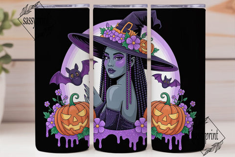 Glam Halloween Witch 20oz Tumbler Wrap Sublimation sassyprint 