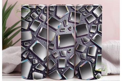 Glam Iridescent Shards Tumbler Wrap PNG Sublimation PixelChick 