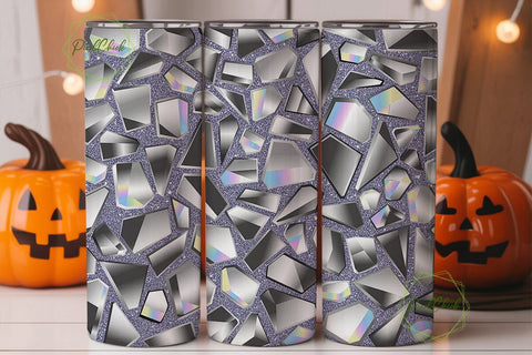 Glam Iridescent Shards Tumbler Wrap PNG Sublimation PixelChick 
