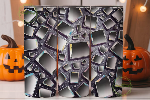 Glam Iridescent Shards Tumbler Wrap PNG Sublimation PixelChick 