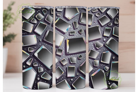Glam Iridescent Shards Tumbler Wrap PNG Sublimation PixelChick 