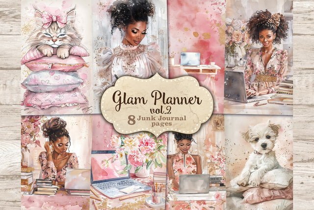 Glam Junk Journal Paper | Planner Ephemera SVG GlamArtZhanna 