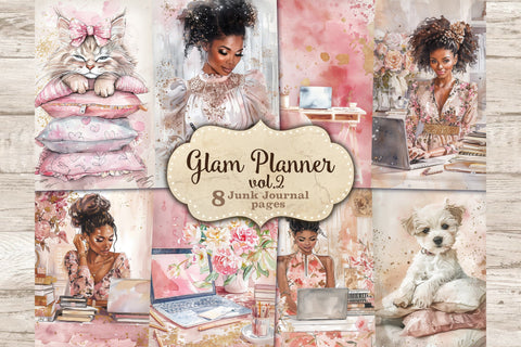 Glam Junk Journal Paper | Planner Ephemera SVG GlamArtZhanna 
