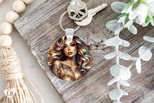 Glam Keychain Sublimation, Key Ring PNG Sublimation BijouBay 