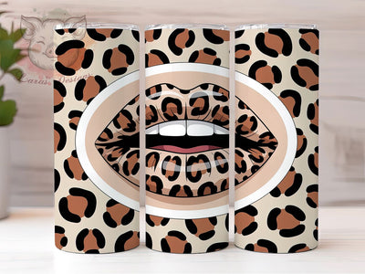 Glam Leopard Lips Tumbler, Lips Design, Glam Wrap, Sublimation Art, 20oz Tumbler, Bold Pattern, Stylish Theme Sublimation Lara' s Designs 