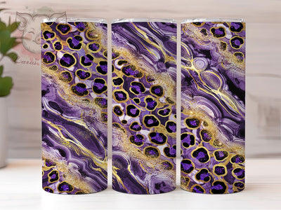 Glam Leopard Marble 20oz Tumbler, Leopard Print, Marble Style, Glam Theme, Sublimation Wrap, 20oz Tumbler, Elegant Aesthetic, Bold Pattern Sublimation Lara' s Designs 