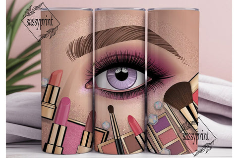 Glam Makeup 20oz Tumbler Wrap Sublimation sassyprint 