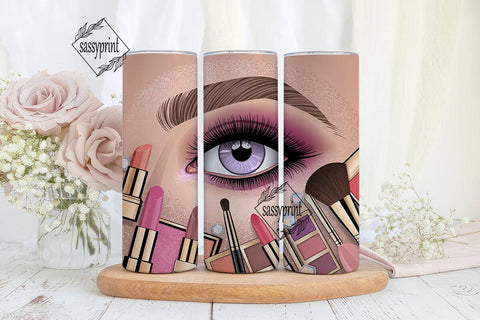 Glam Makeup 20oz Tumbler Wrap Sublimation sassyprint 