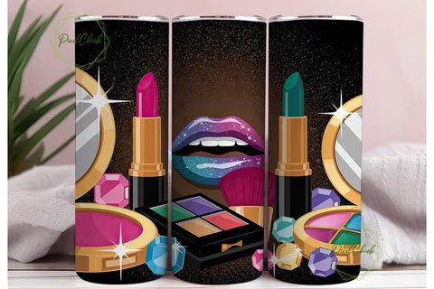 Glam Makeup Kit 20oz Tumbler Wrap Sublimation PixelChick 