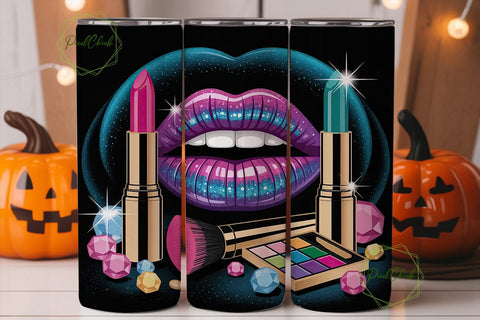 Glam Makeup Kit 20oz Tumbler Wrap Sublimation PixelChick 
