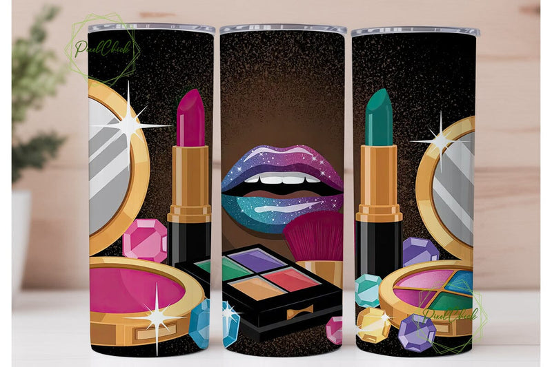 Glam Makeup Kit 20oz Tumbler Wrap Sublimation PixelChick 
