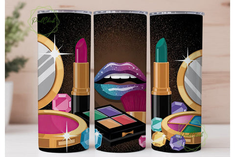 Glam Makeup Kit 20oz Tumbler Wrap Sublimation PixelChick 