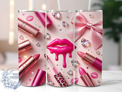 Glam Makeup Style 20oz Tumbler, Glam Makeup, Beauty Style, Fashion Theme, Sublimation Wrap, 20oz Tumbler, Chic Aesthetic, Cosmetic Design Sublimation ToriDesigns 