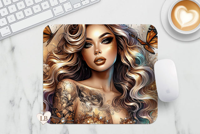 Glam Mouse Pad - Butterfly Mousepad PNG Sublimation BijouBay 