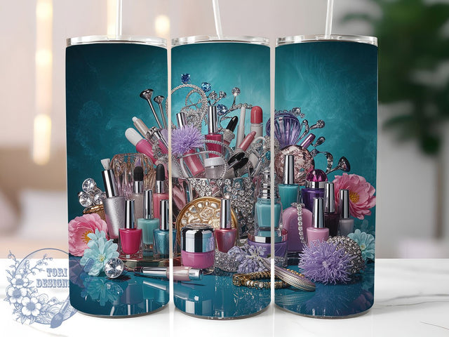 Glam Nail Tech Salon Life Tumbler, Nail Artist Design, 20oz Tumbler Sublimation, Manicure Lover Tumbler, Salon Life Wrap, Glam Nail Art Tumbler, Beauty Professional Design Sublimation ToriDesigns 