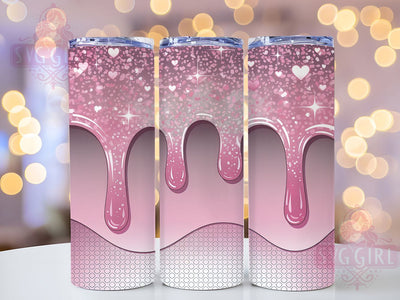 Glam Pink Glitter Diamond Tumbler, Glitter Drip Wrap, Fashion Bling Sublimation, Glamorous Cup Design, 20Oz Skinny Tumbler Wrap, Sparkly Pink Mug, Chic Glitter Tumbler Sublimation SvggirlplusArt 