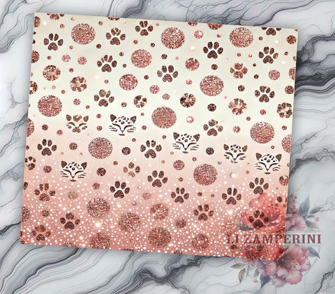 Glam Pink Ombre Leopard Tumbler, Leopard Print Tumbler Wrap, Pink and White Tumbler, 20oz Glitter Tumbler, Animal Print Tumbler Design, Glam Leopard Ombre Tumbler Sublimation Li Zamperini 