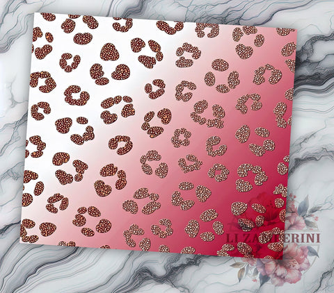 Glam Pink Ombre Leopard Tumbler, Leopard Print Tumbler Wrap, Pink and White Tumbler, 20oz Glitter Tumbler, Animal Print Tumbler Design, Glam Leopard Ombre Tumbler Sublimation Li Zamperini 
